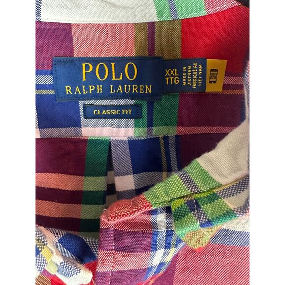 Polo Ralph Lauren Multi-Colored Plaid Button Down Shirt Men's Big & Tall XXL - Picture 12 of 12